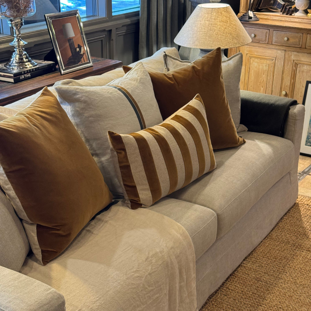 Herman 3 Seater Slipcover Sofa with Luxura Foam Seat | Warwick Haven Oatmeal | Includes Premium Delivery | 10 Year Warranty