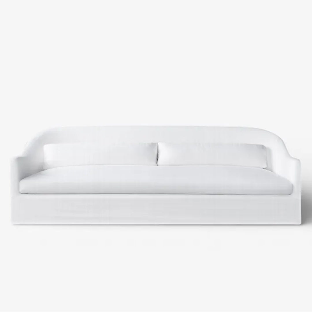 Andrea Cotton Blend Slip Cover Sofa Feather Foam Seat, Sprung Base | W230 x D80cm