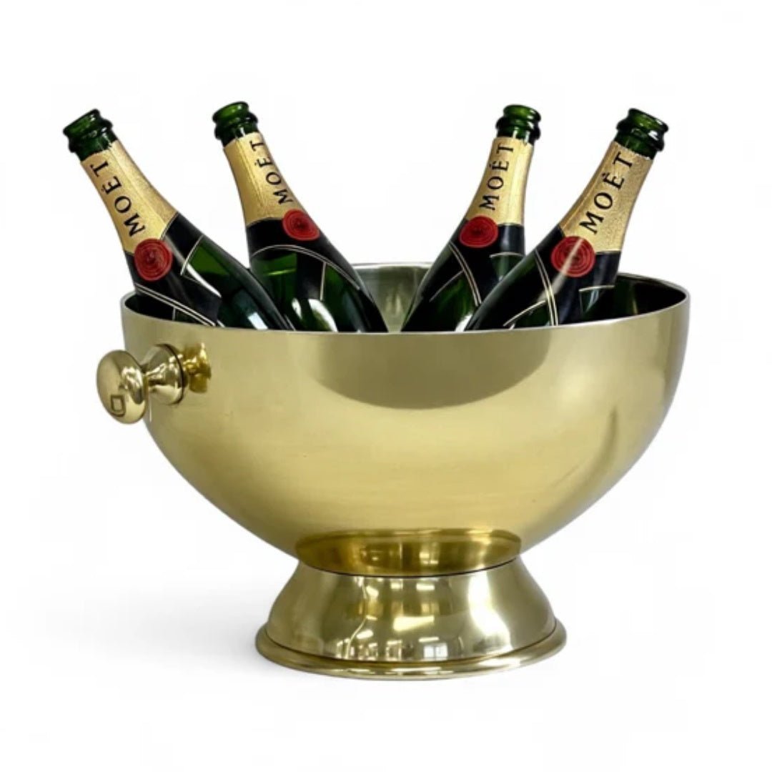 Soft Brushed Gold Champagne Bucket with Knob Handle - Suzie Anderson Home