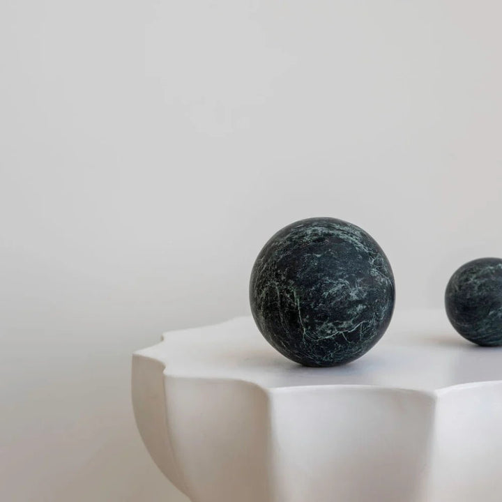 Sphere Marble Table Sculpture | Large | Verdi Green - Suzie Anderson Home