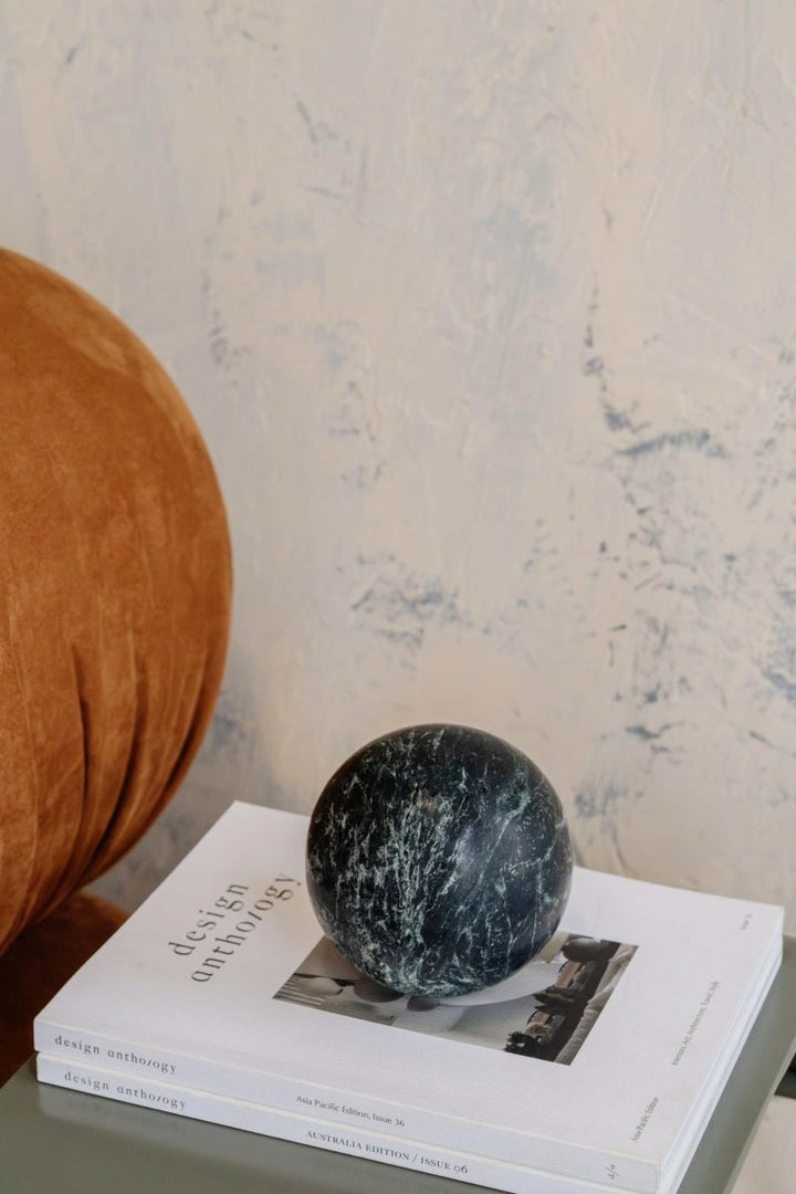 Sphere Marble Table Sculpture | Large | Verdi Green - Suzie Anderson Home