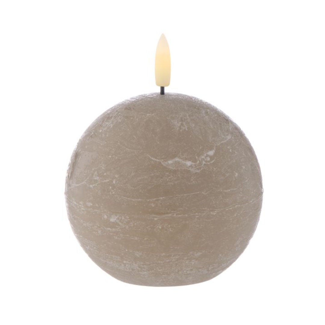 Hughe LED Sphere Candle | Taupe | 9cm