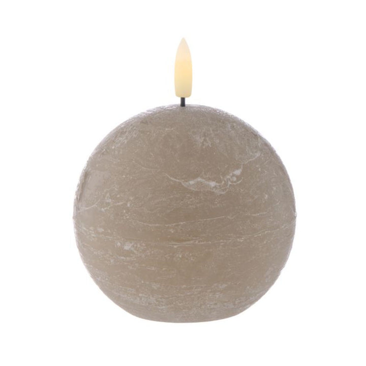 Hughe LED Sphere Candle | Taupe | 9cm