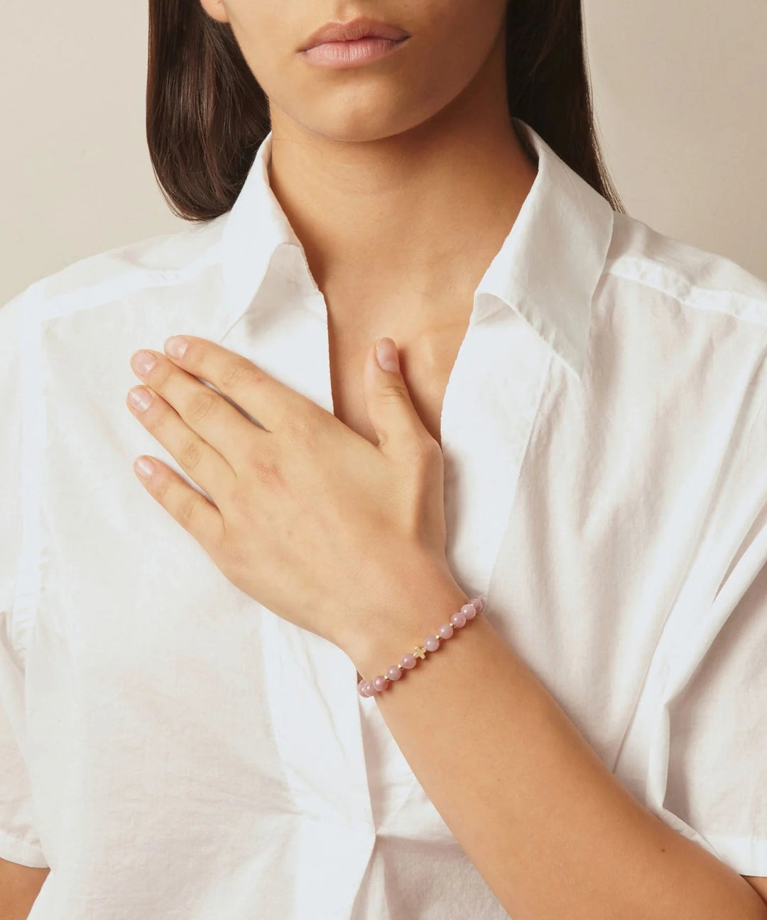 Spiritus | LOVE Bracelet | Rose Quartz w 14K Gold Plate - Suzie Anderson Home