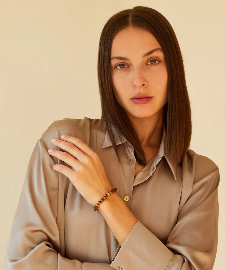 Spiritus | MANIFESTATION Bracelet | Tigers Eye w 14K Gold Plate - Suzie Anderson Home
