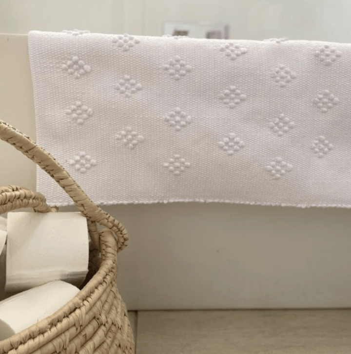 Spot Cotton Bathmat | White - Suzie Anderson Home