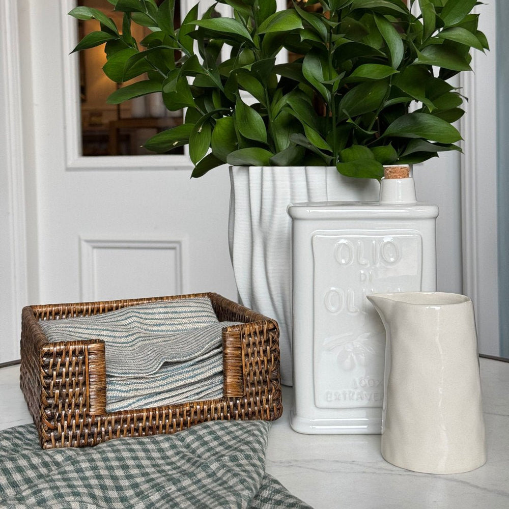 Square Rattan Napkin Holder | Antique - Suzie Anderson Home