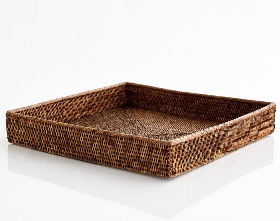 Square Rattan Tray | Antique - Suzie Anderson Home