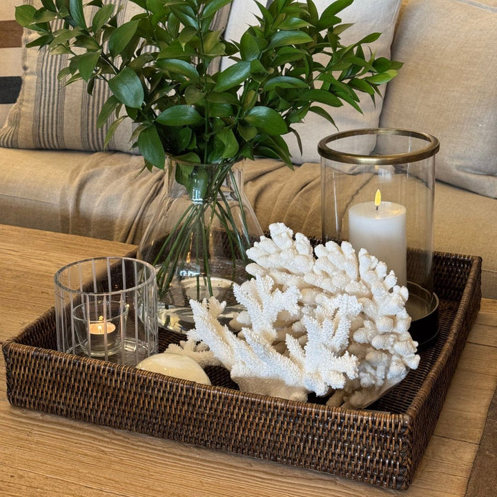 Square Rattan Tray | Antique - Suzie Anderson Home