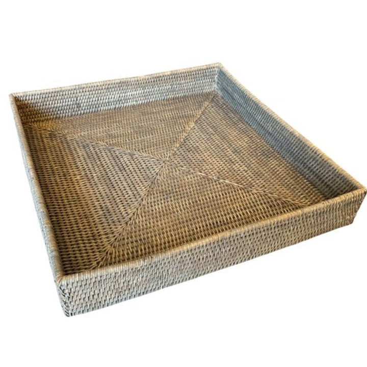 Square Rattan Tray | Old grey - Suzie Anderson Home