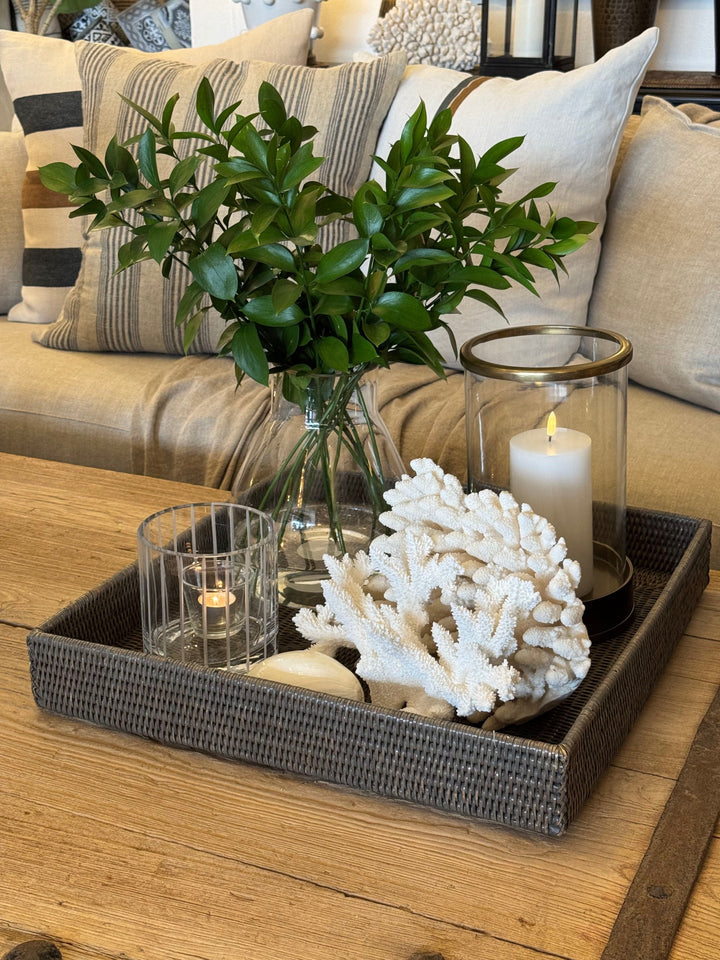 Square Rattan Tray | Old grey - Suzie Anderson Home