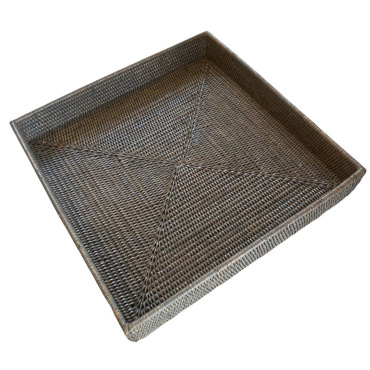 Square Rattan Tray | Old grey - Suzie Anderson Home