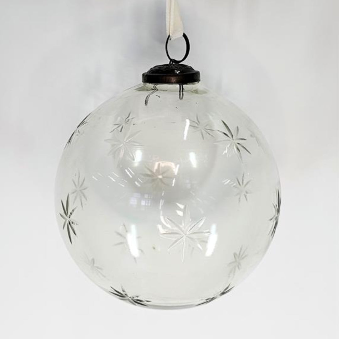 Large Clear Star Cut bauble