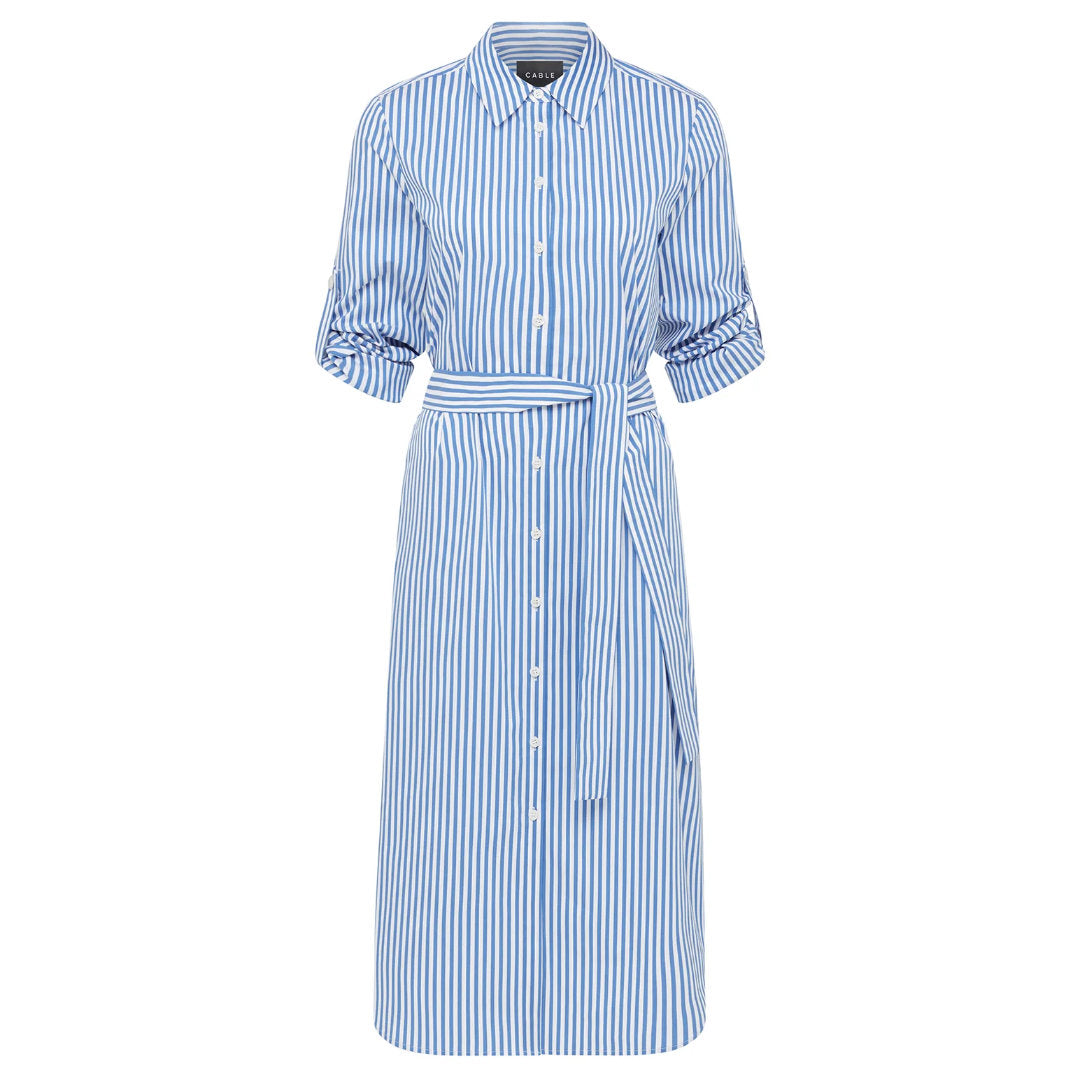 Cable | Portsea Shirt Dress | Blue Stripe