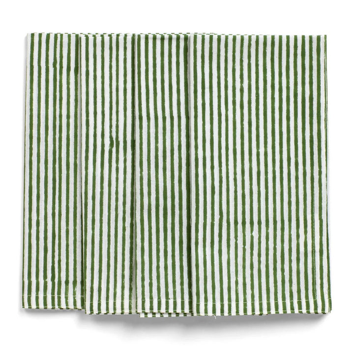 Stripe Forest Green Cotton Napkin | SET OF 4