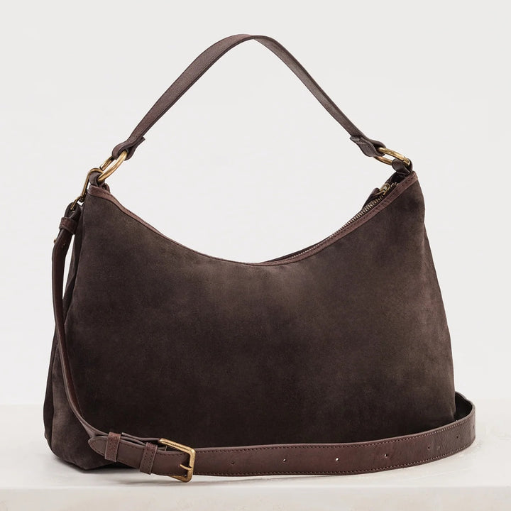 Juju | Suede Slouchy Handbag | Chocoloate