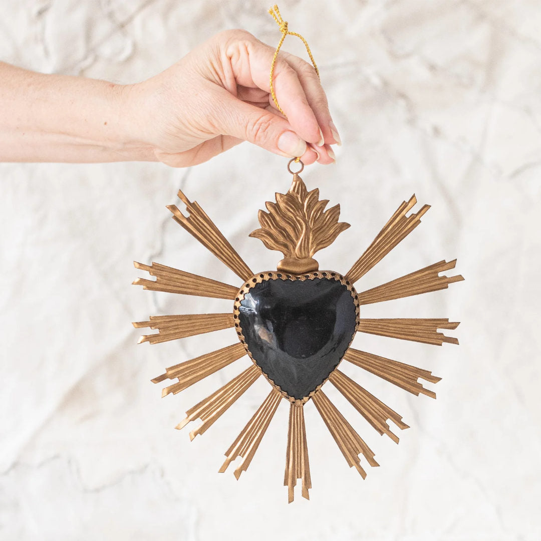 Sunrise Black Heart Ornament
