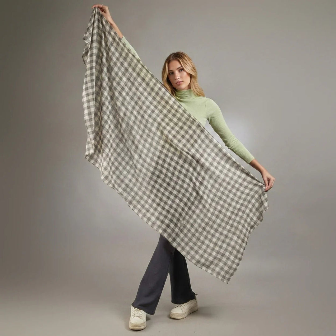 Sylvie Merino Wool Scarf – Grey | 70 x 180 cm - Suzie Anderson Home