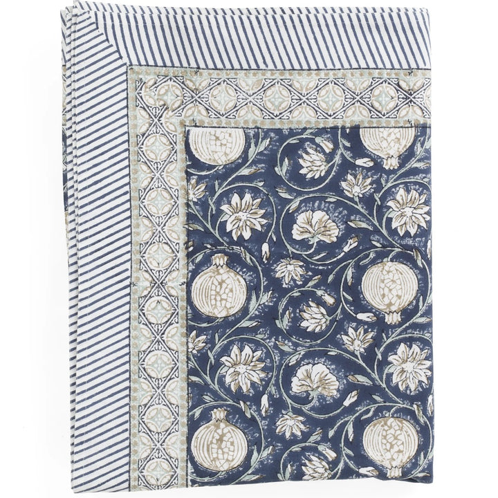 Tangier Pomegranate | Cotton Tablecloth 150x350cm | Blue
