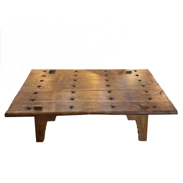 Vintage Indian Coffee Table | Reclaimed Studded Old Door | W172 x D95 x H44cm