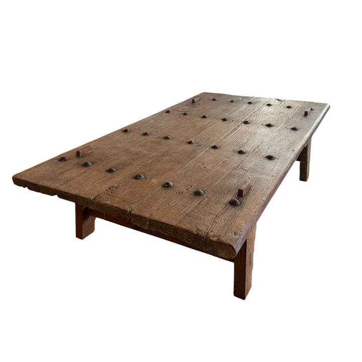 Vintage Indian Coffee Table | Reclaimed Studded Old Door | W172 x D95 x H44cm