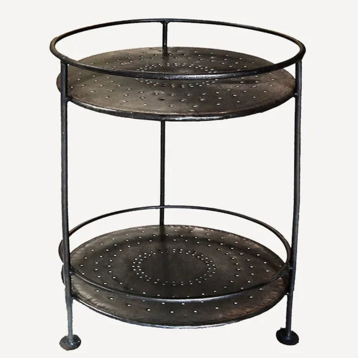 Two Tiered Iron Round Table | W46 x H61cm