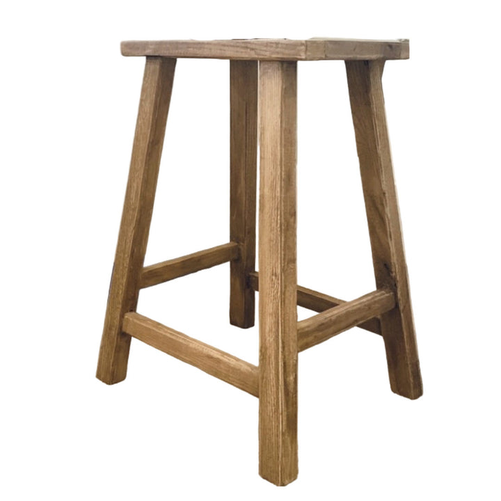 Elm Tall Wooden Bedside Stool | 60cm