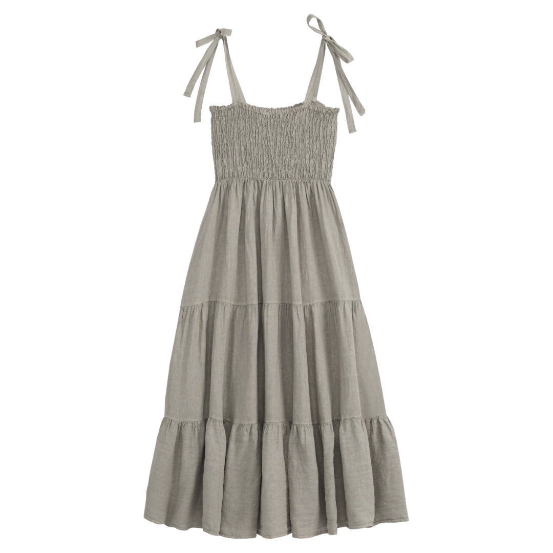 Bypias | Florentino Linen Dress | Taupe