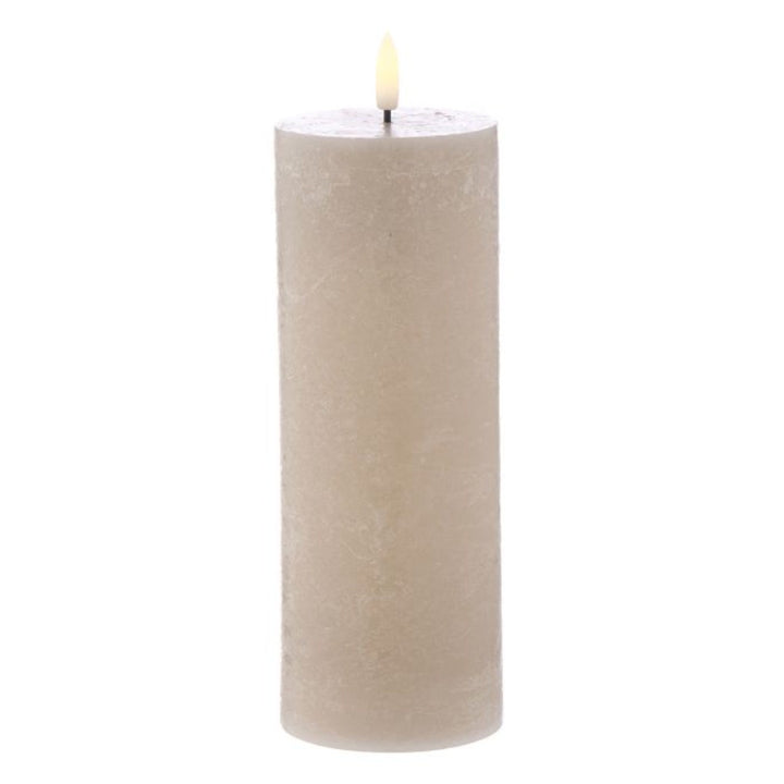 Hughe LED Pillar Candle | Taupe | 20cm