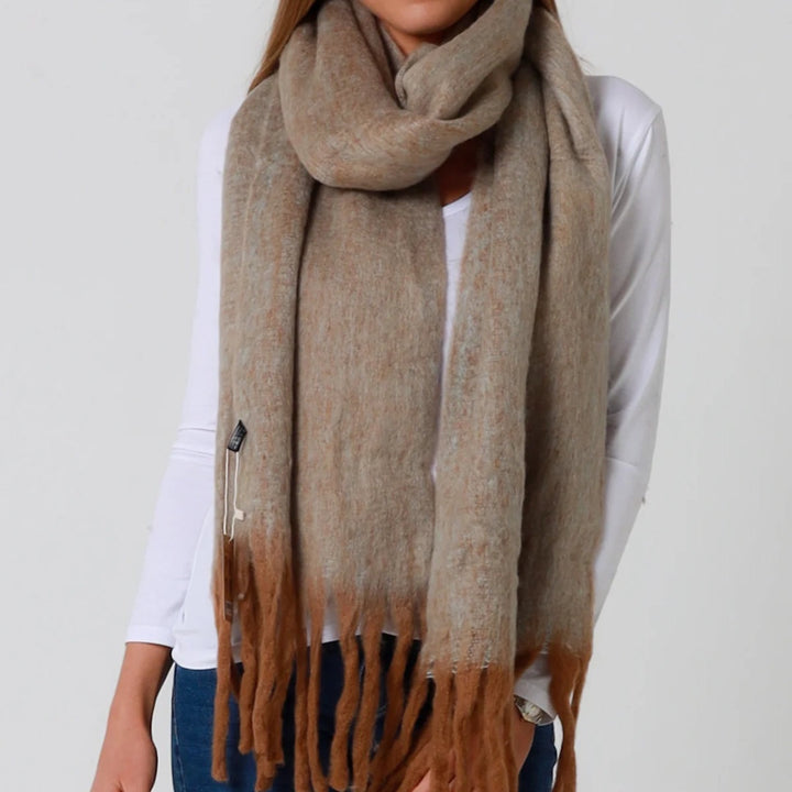 Two-Tone Fringe Scarf DN0152