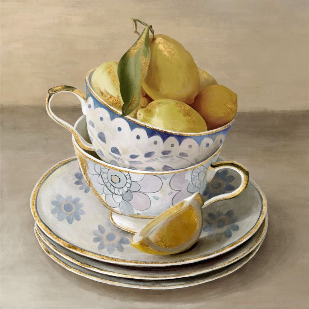 Teacups and Saucers Canvas Artwork - Suzie Anderson Home