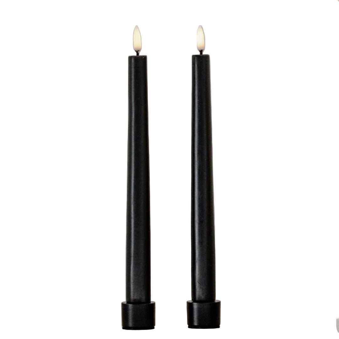 Textured Black | Flameless Taper Candles | Remote Controllable | PAIR - Suzie Anderson Home