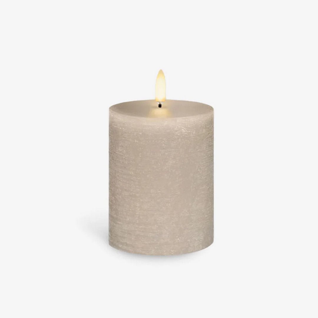 Textured Sandstone Flameless Pillar Candles | Remote Controllable *NC - Suzie Anderson Home