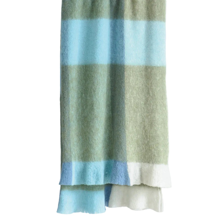 Komichi Wool Blend Throw | Ocean/Moss | 130 x 240cm