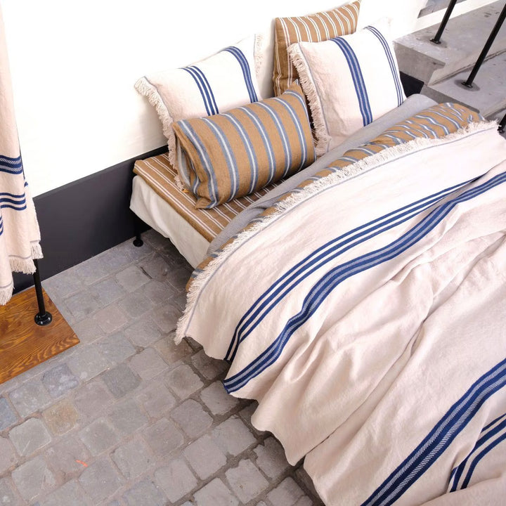 The Indigo Stripe Linen Cushion Cover | Libeco | 63x63cm