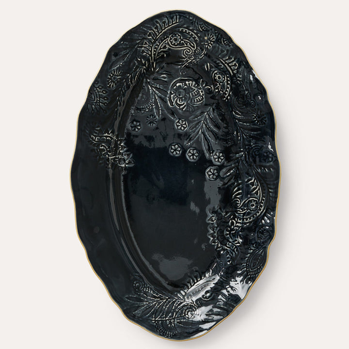 Arabesque Large Oval Server | Thunder