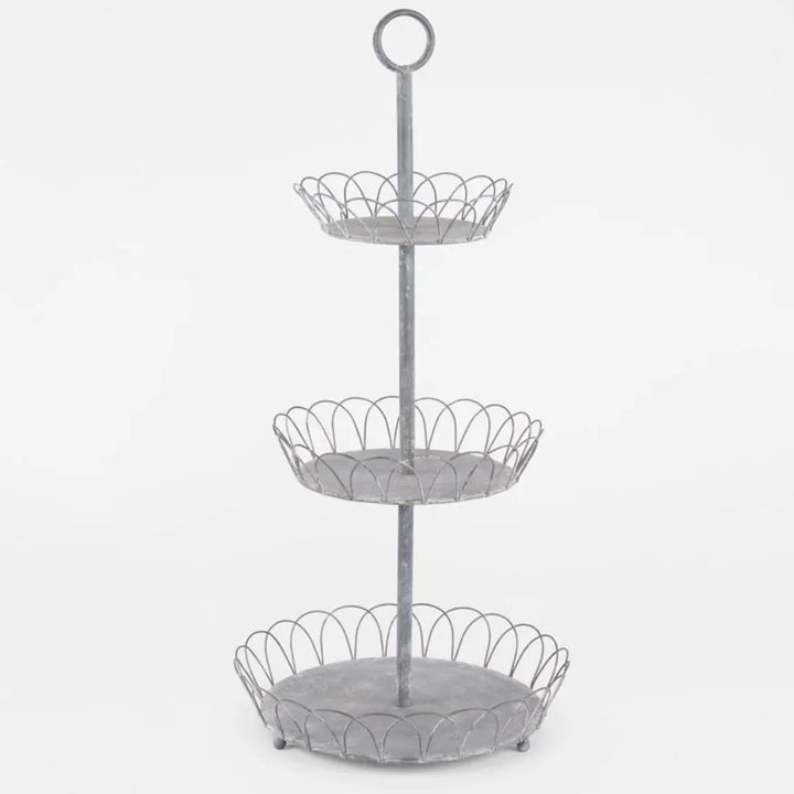 Zinc Three Tiered Looped Stand | 75cmH