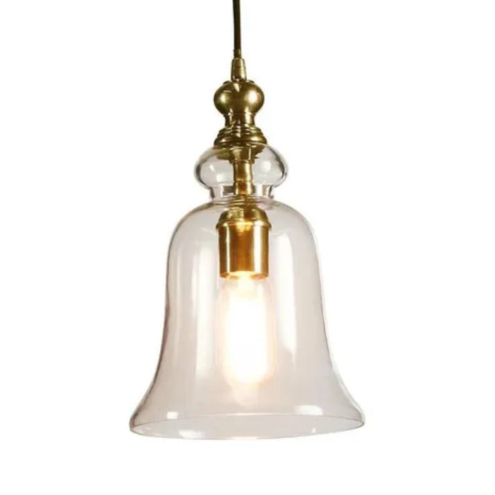Tivoli Glass Pendant Light | Brass | W 20cm, H 32cm + Cord - Suzie Anderson Home