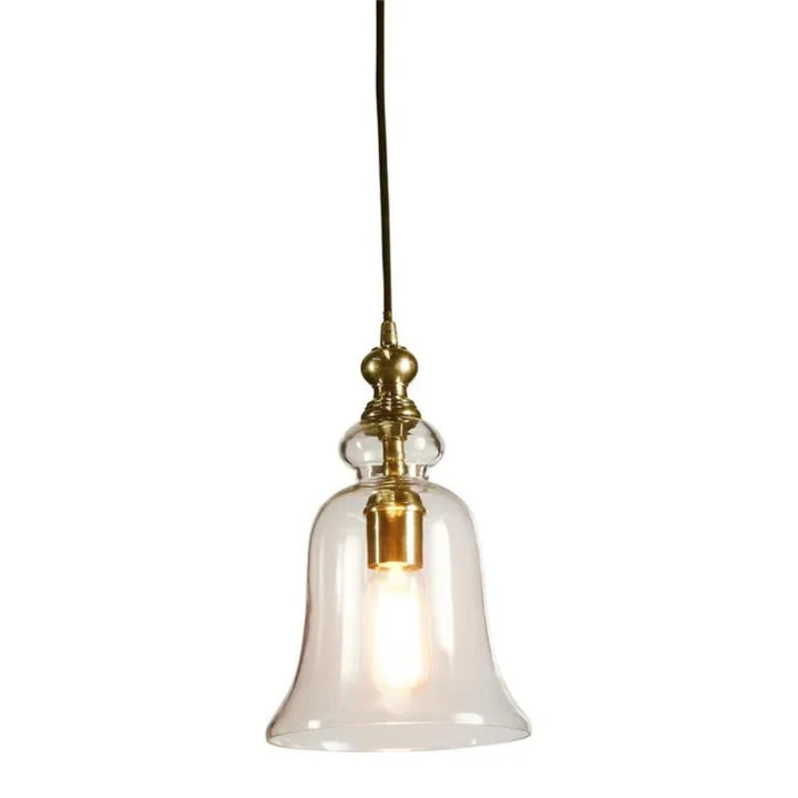 Tivoli Glass Pendant Light | Brass | W 20cm, H 32cm + Cord - Suzie Anderson Home