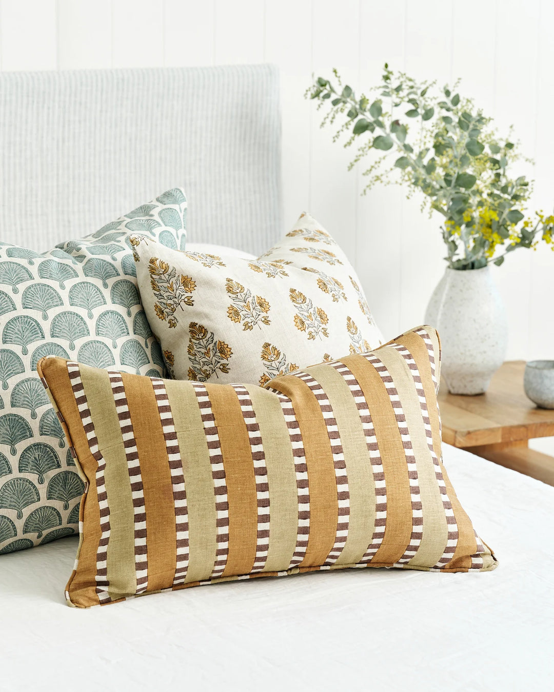 Nori Celadon Linen Cushion & Insert | 55x55cm