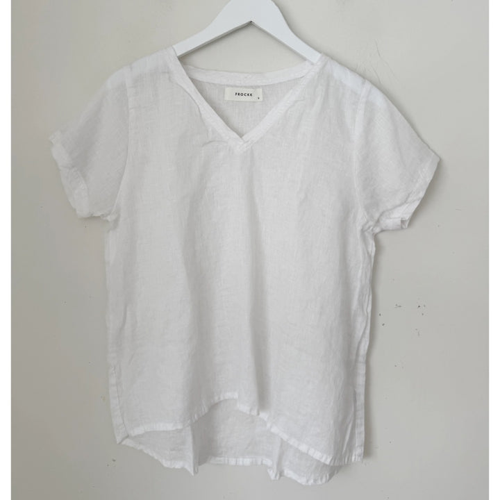 Frockk | Ellie V Neck Top | White