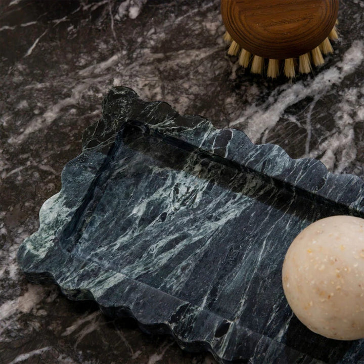 Palace Scalloped Marble Bar / Small Tray | Verdi Alpi
