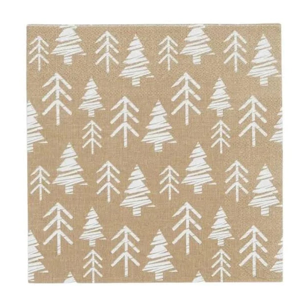 Xmas Trees Natural White Paper Napkins | Pack of 20