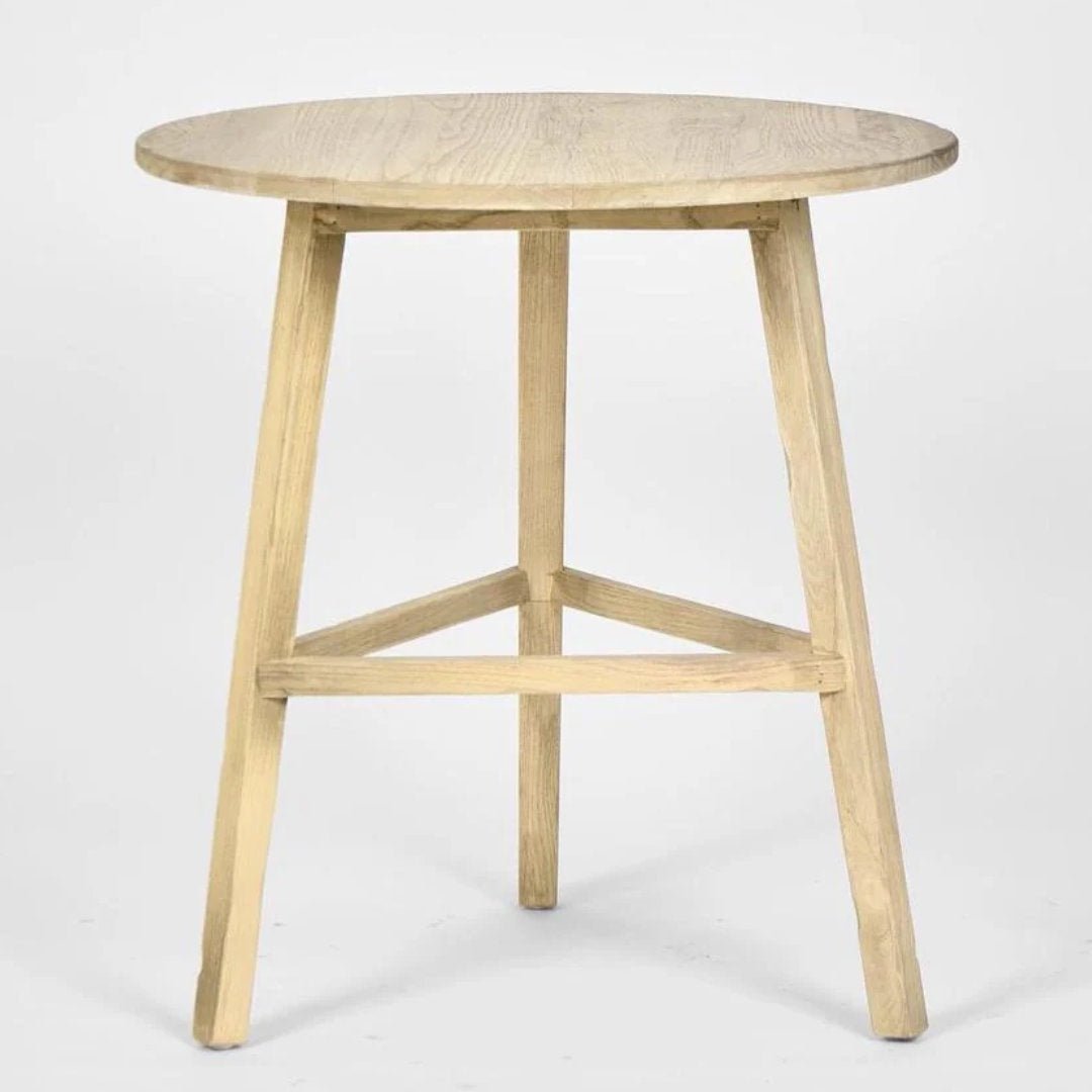 Tri Leg Weathered Oak Side Table | W61 x H63cm - Suzie Anderson Home