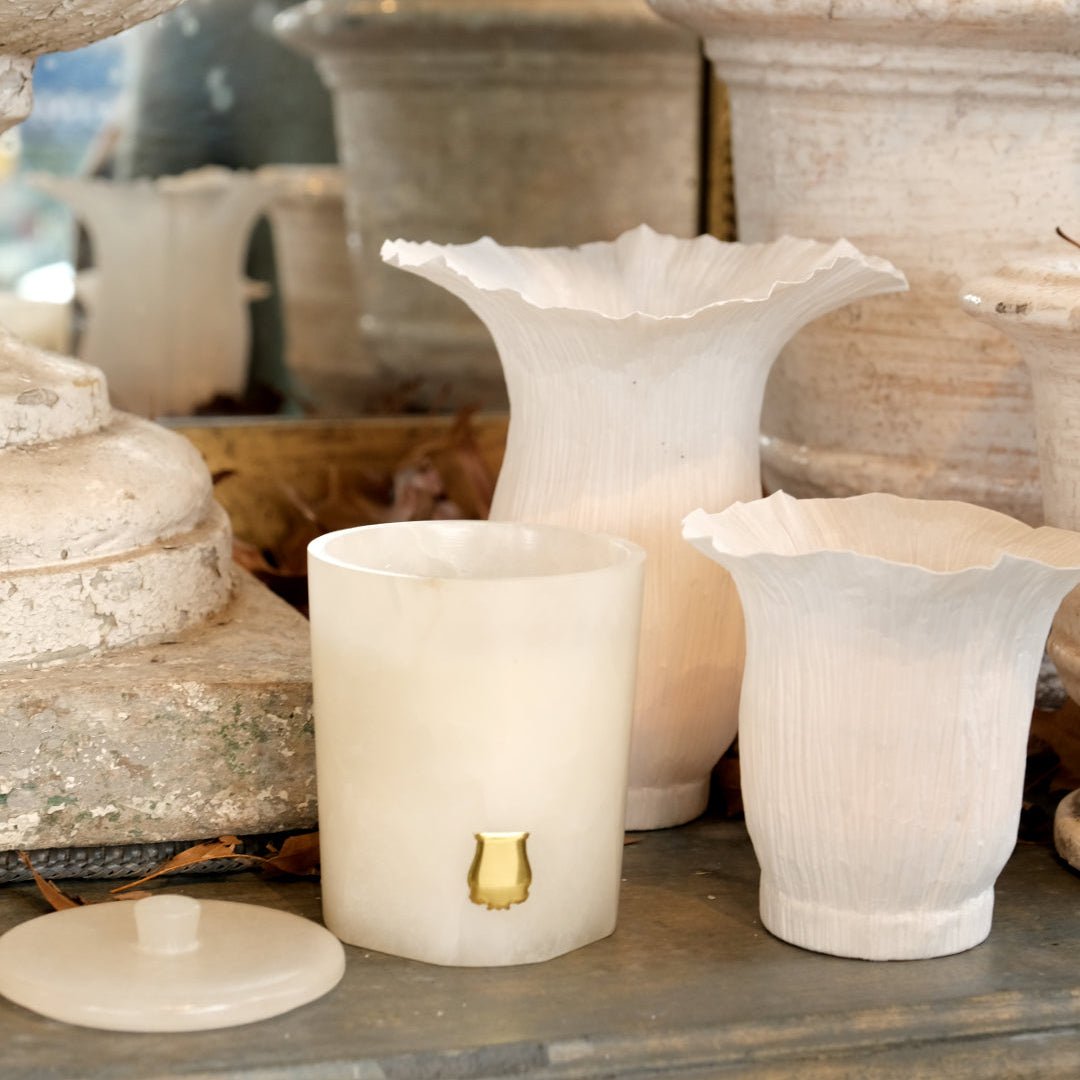 Trudon Alabaster Candle with Lid 270g | Atria | Iris and Amber - Suzie Anderson Home