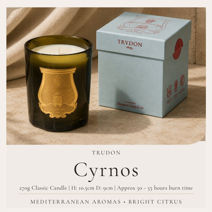 Trudon Cyrnos Classic Candle | 270g | Mediterranean aromas - Suzie Anderson Home