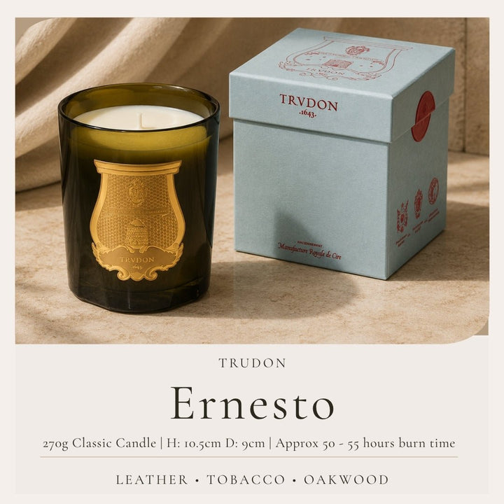 Trudon Ernesto Classic Candle | 270g | Leather and Tobacco - Suzie Anderson Home