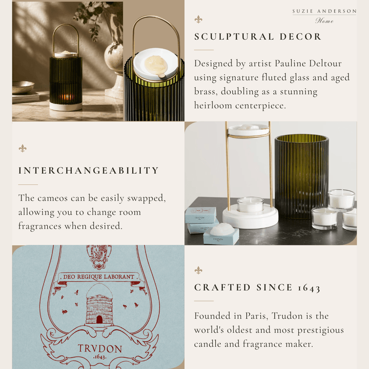 Trudon La Promeneuse Coffret | H: 29cm x D: 10.5cm | Includes 4 scented cameos &amp; 4 night lights - Suzie Anderson Home