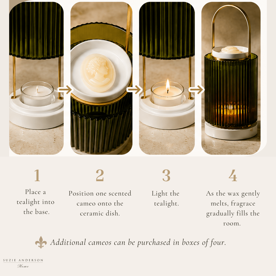 Trudon La Promeneuse Coffret | H: 29cm x D: 10.5cm | Includes 4 scented cameos &amp; 4 night lights - Suzie Anderson Home