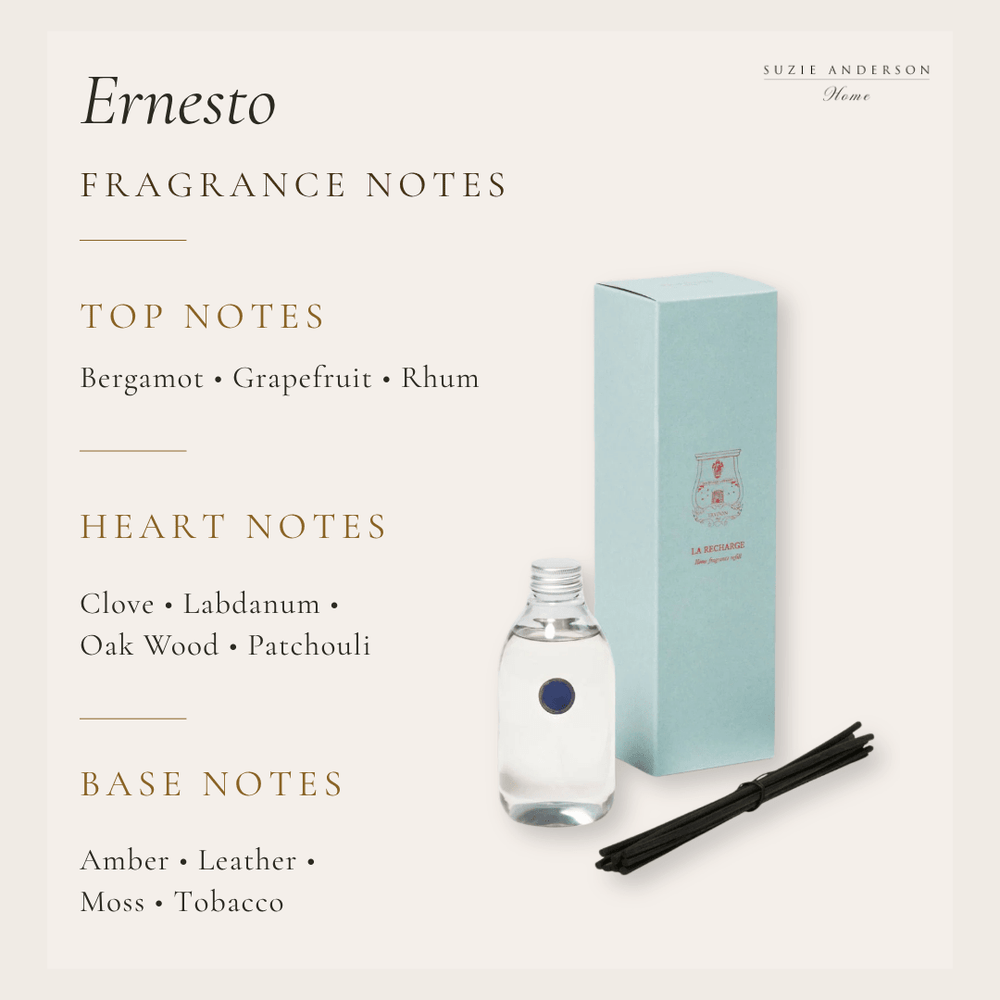 Trudon | Le Diffuser | Ernesto REFILL | 300ml | Leather and Tobacco - Suzie Anderson Home